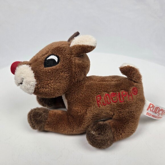 ADORABLE LITTLE MUSICAL RUDOLPH THE RED NOSED REINDEER PLUSH DAN DEE - Picture 2 of 8